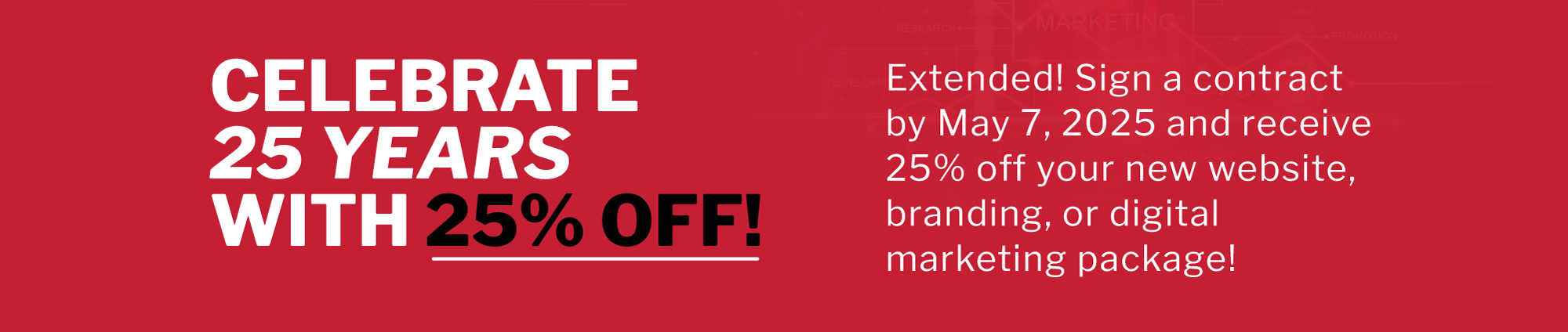 25% Off Custom Website, Branding & Digital Marketing | Carolina Creative Celebrate 25 Years of Carolina Creative with 25% Off Website Design, Branding, and Digital Marketing – Offer Extended Through May 7
