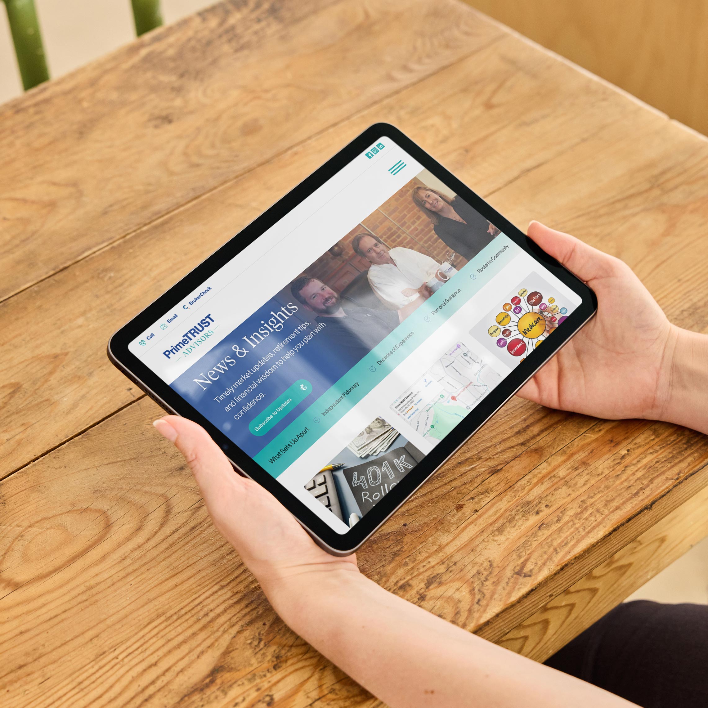 Responsive financial web design for Greenville wealth management firm